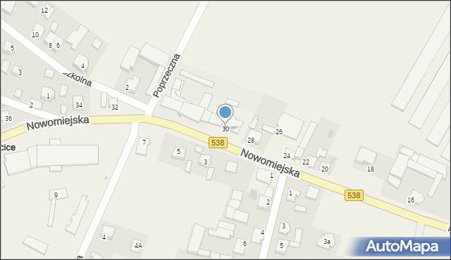 Marzęcice, Nowomiejska, 30, mapa Marzęcice