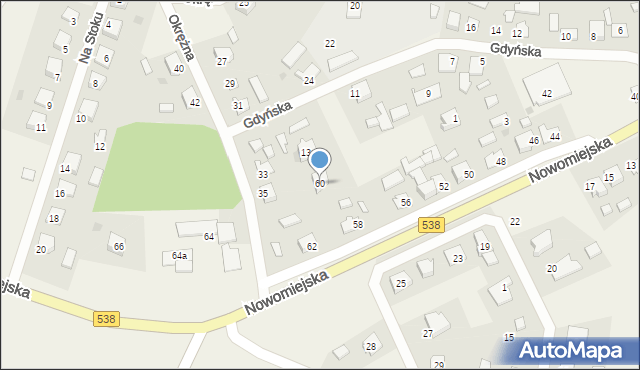 Marzęcice, Nowomiejska, 60, mapa Marzęcice
