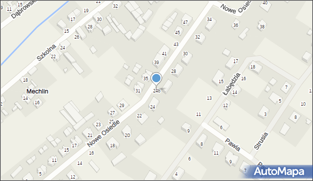 Mechlin, Nowe Osiedle, 24b, mapa Mechlin