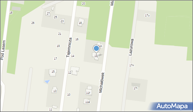 Michałówek, Nowoczesna, 11j, mapa Michałówek