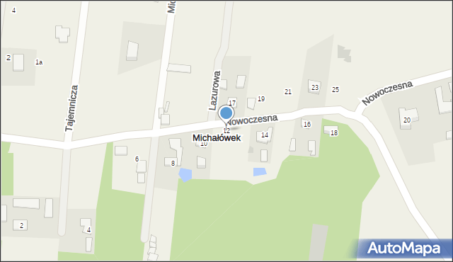 Michałówek, Nowoczesna, 12, mapa Michałówek