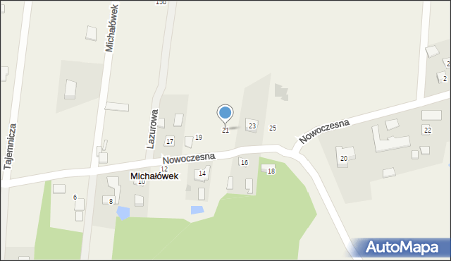 Michałówek, Nowoczesna, 21, mapa Michałówek