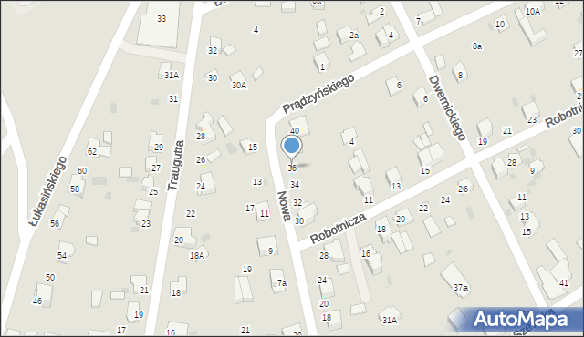 Miechów, Nowa, 36, mapa Miechów