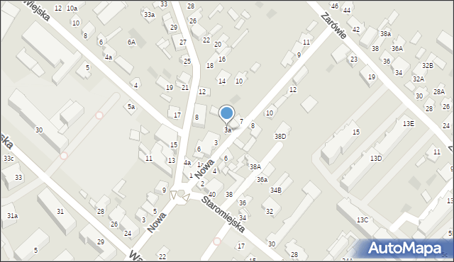 Międzyrzec Podlaski, Nowa, 3a, mapa Międzyrzec Podlaski