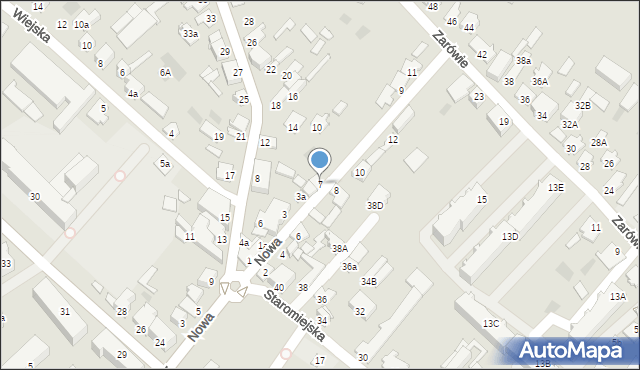 Międzyrzec Podlaski, Nowa, 7, mapa Międzyrzec Podlaski
