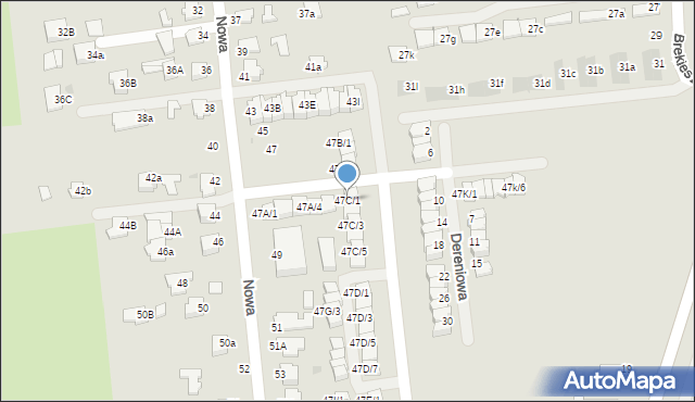 Mielec, Nowa, 47C/1, mapa Mielca