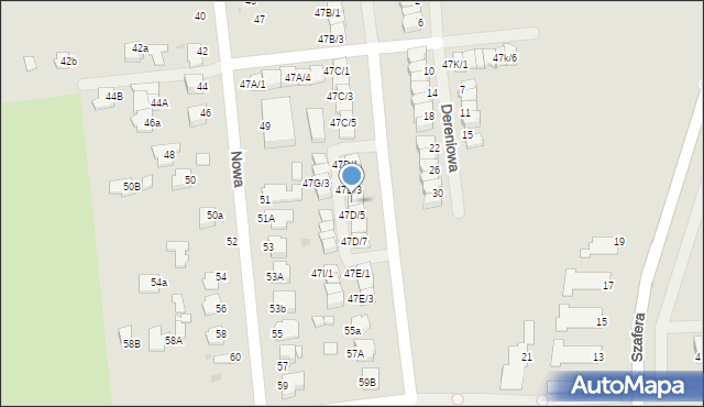 Mielec, Nowa, 47D/4, mapa Mielca
