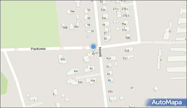 Mielec, Nowa, 62, mapa Mielca