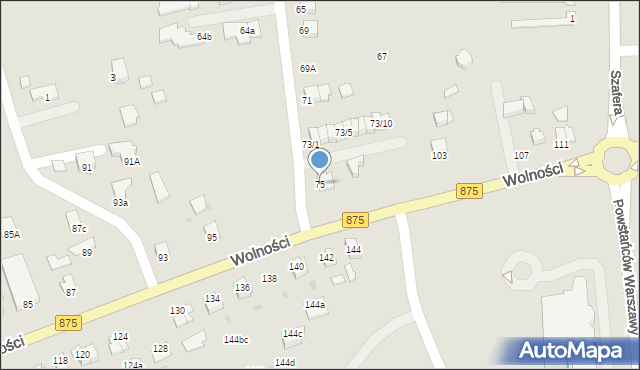 Mielec, Nowa, 75, mapa Mielca