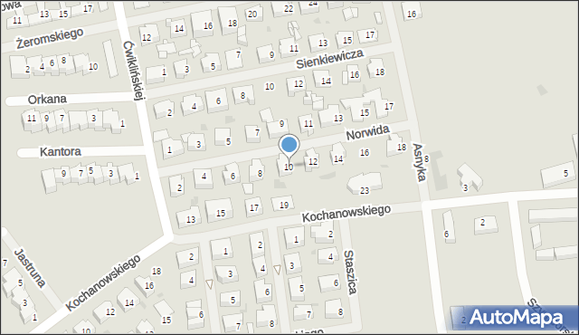 Mielno, Norwida Cypriana Kamila, 10, mapa Mielno