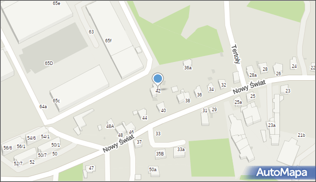 Mikołów, Nowy Świat, 42, mapa Mikołów