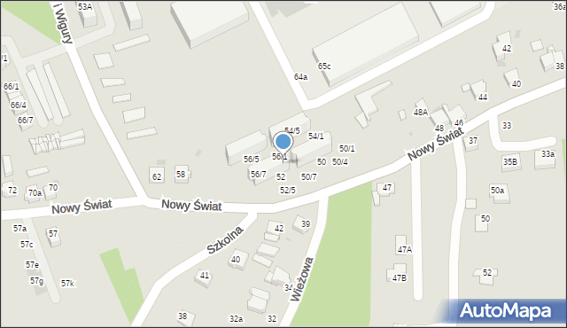 Mikołów, Nowy Świat, 52/1, mapa Mikołów