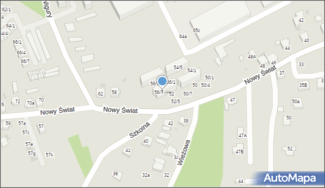 Mikołów, Nowy Świat, 52/6, mapa Mikołów