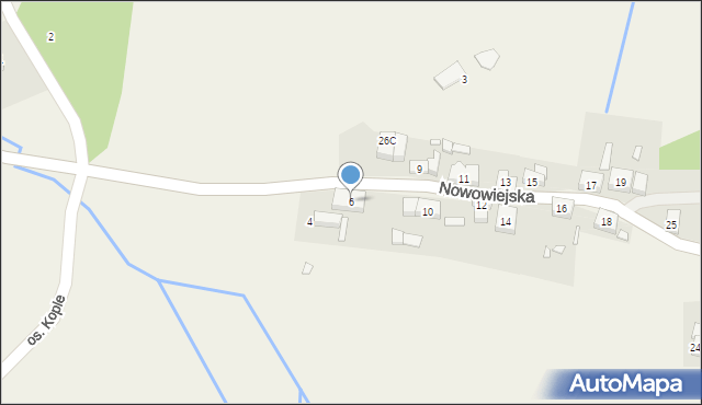 Miłków, Nowowiejska, 6, mapa Miłków