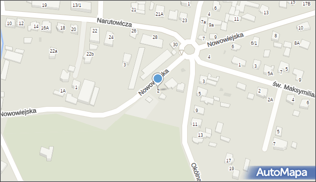 Mława, Nowowiejska, 2, mapa Mława