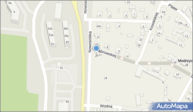 Modrzyca, Nowosolska, 20, mapa Modrzyca