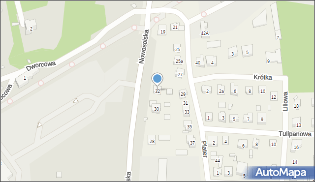 Modrzyca, Nowosolska, 32, mapa Modrzyca