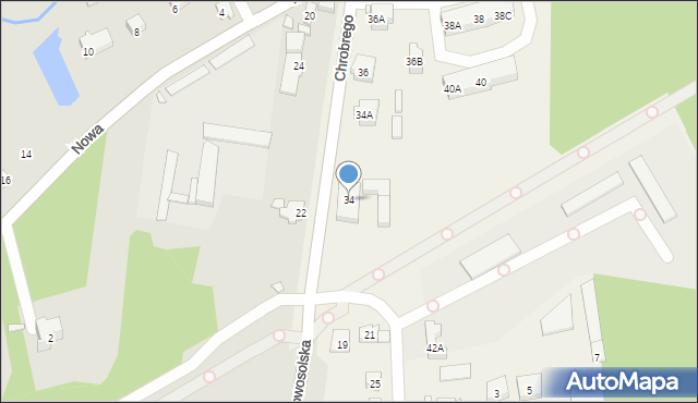 Modrzyca, Nowosolska, 34b, mapa Modrzyca