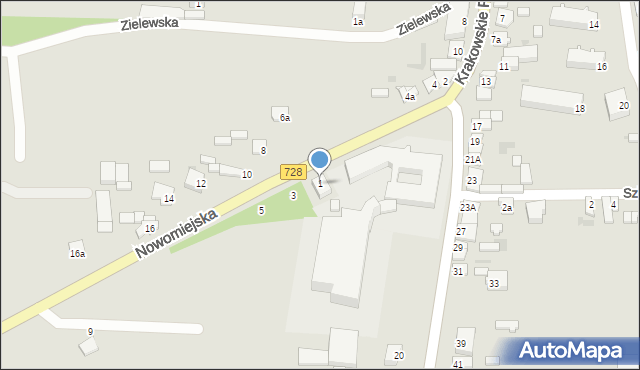 Mogielnica, Nowomiejska, 1, mapa Mogielnica