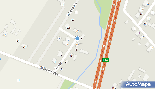 Mszczonów, Nowa, 6B, mapa Mszczonów