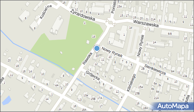 Mszczonów, Nowy Rynek, 13, mapa Mszczonów