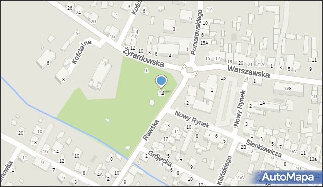 Mszczonów, Nowy Rynek, 14, mapa Mszczonów