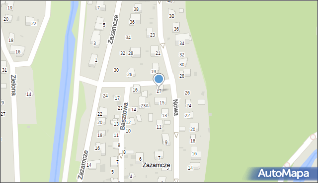 Muszyna, Nowa, 17, mapa Muszyna
