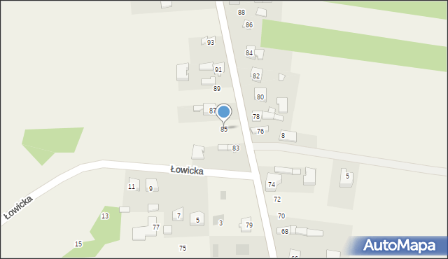 Mysłaków, Nowowiejska, 85, mapa Mysłaków