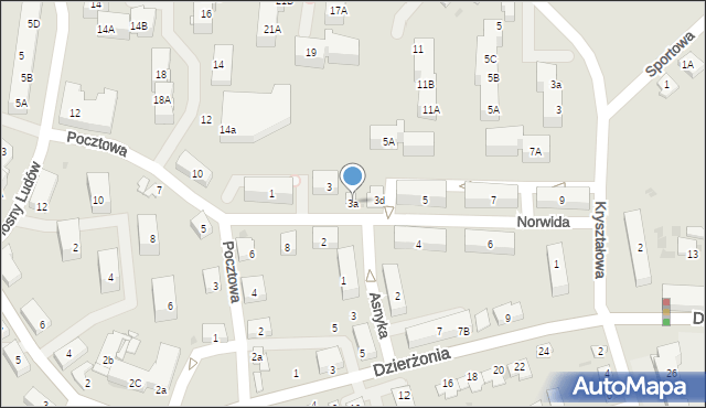Mysłowice, Norwida Cypriana Kamila, 3a, mapa Mysłowice
