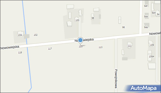 Myszczyn, Nowowiejska, 115, mapa Myszczyn