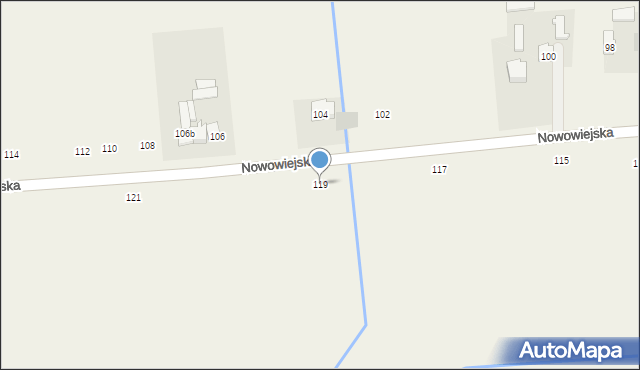 Myszczyn, Nowowiejska, 119, mapa Myszczyn