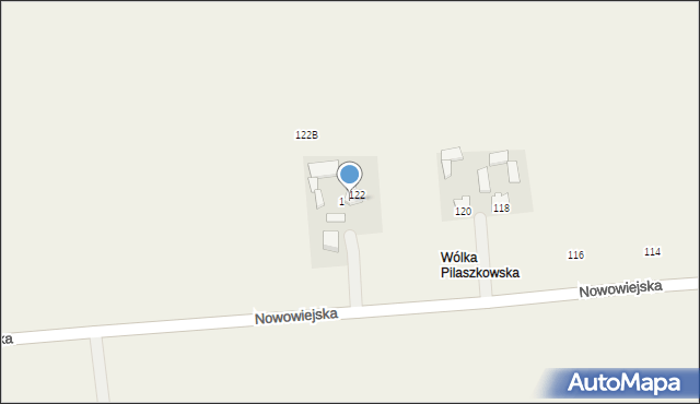 Myszczyn, Nowowiejska, 122a, mapa Myszczyn