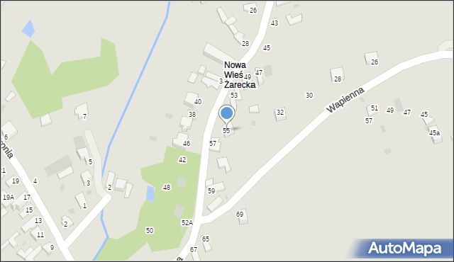 Myszków, Nowowiejska, 55, mapa Myszków