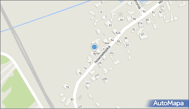 Myszków, Nowowiejska, 70, mapa Myszków