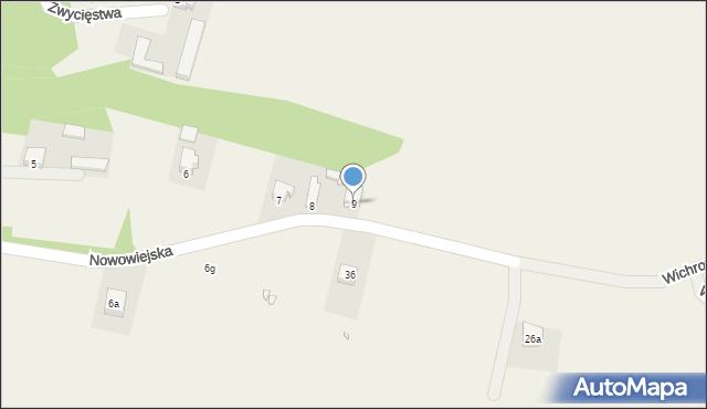 Myszkowice, Nowowiejska, 9, mapa Myszkowice