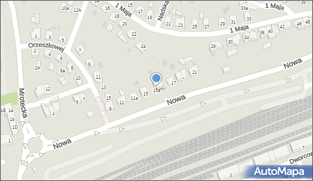 Nakło nad Notecią, Nowa, 15a, mapa Nakło nad Notecią