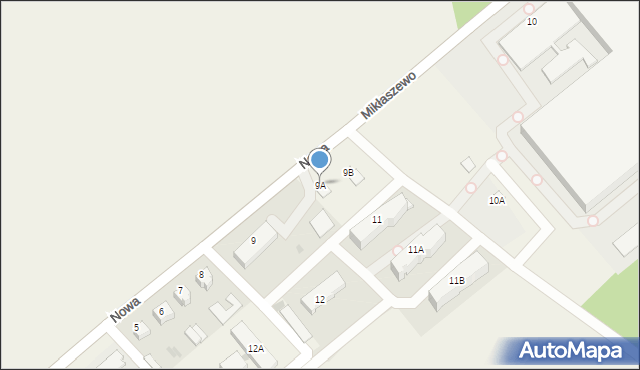 Narewka, Nowa, 9A, mapa Narewka