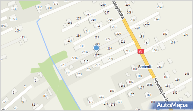 Nawojowa, Nowosądecka, 217, mapa Nawojowa