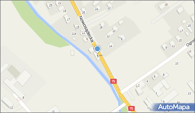 Nawojowa, Nowosądecka, 5, mapa Nawojowa