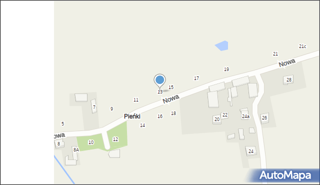 Niedziałka Druga, Nowa, 13, mapa Niedziałka Druga