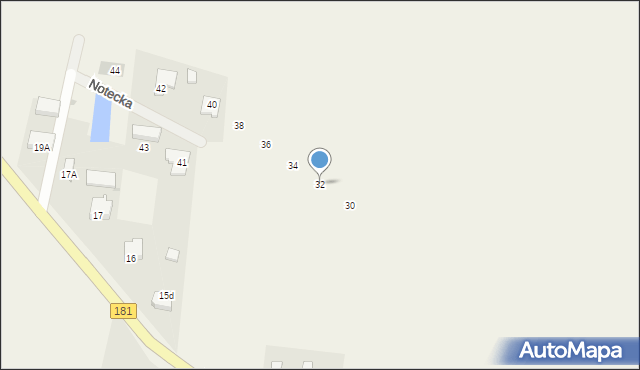 Niegosław, Notecka, 32, mapa Niegosław