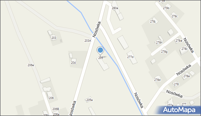 Nosówka, Nosówka, 205, mapa Nosówka