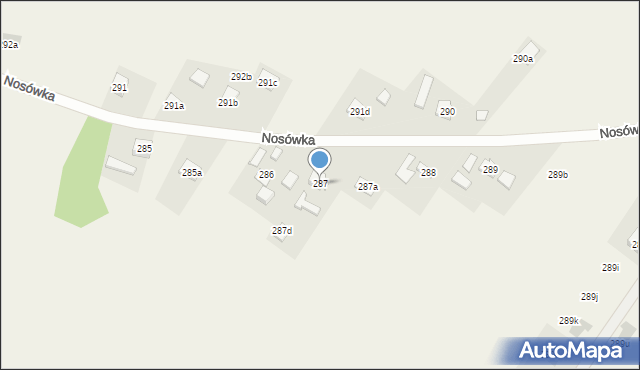 Nosówka, Nosówka, 287, mapa Nosówka