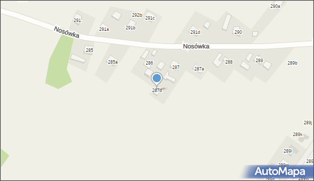 Nosówka, Nosówka, 287d, mapa Nosówka