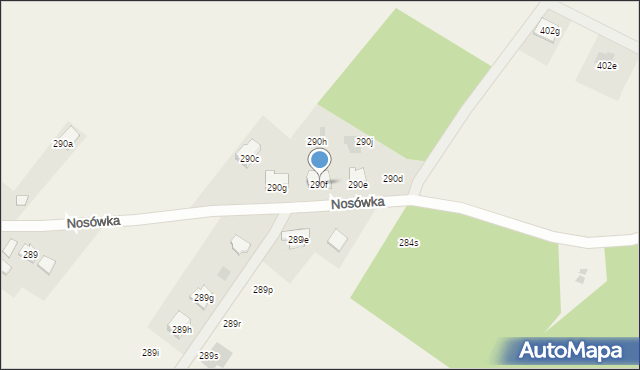 Nosówka, Nosówka, 290f, mapa Nosówka