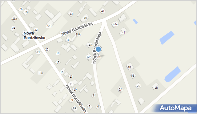 Nowa Bordziłówka, Nowa Bordziłówka, 12, mapa Nowa Bordziłówka
