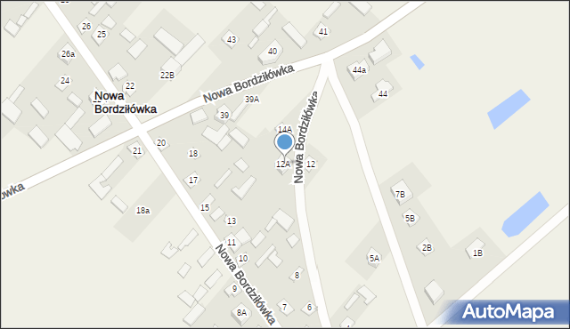 Nowa Bordziłówka, Nowa Bordziłówka, 12A, mapa Nowa Bordziłówka