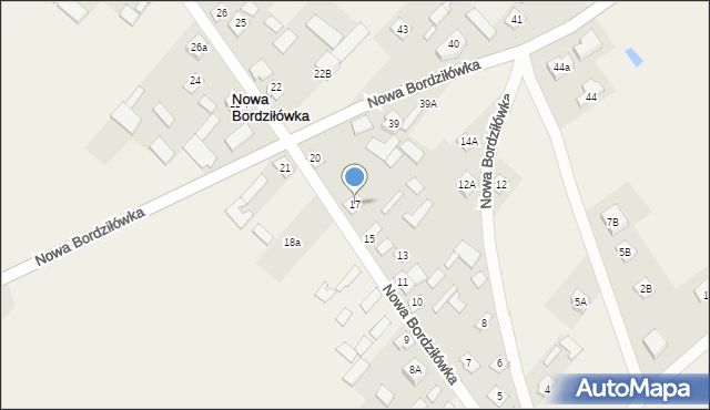 Nowa Bordziłówka, Nowa Bordziłówka, 17, mapa Nowa Bordziłówka