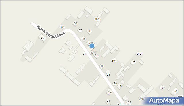 Nowa Bordziłówka, Nowa Bordziłówka, 32, mapa Nowa Bordziłówka