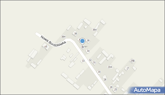 Nowa Bordziłówka, Nowa Bordziłówka, 35, mapa Nowa Bordziłówka